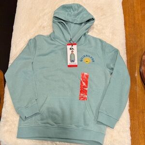 Quiksilver Seafoam Green Pullover Hoodie with Sun Graphic